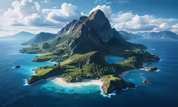 an island in the middle of the ocean