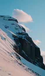 the snow is on the mountain and it looks to be covered with snow