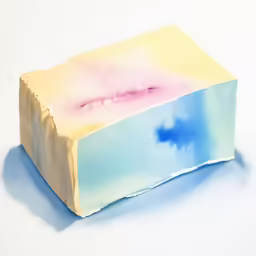 a handmade soap bar sitting on top of a white counter