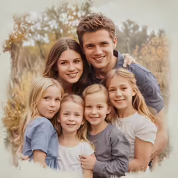 an old photo shows a family posing for a picture