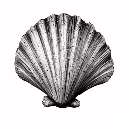 a black and white image of a sea shell