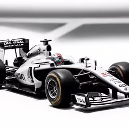 a white race car is shown with no background