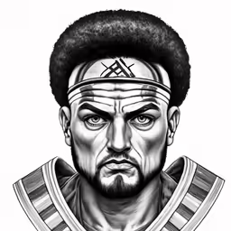 the face and head of a man with an afro