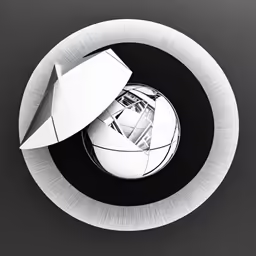 a computer mouse sitting in the middle of a silver object