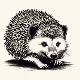 a small hedge sits on its side next to some leaves