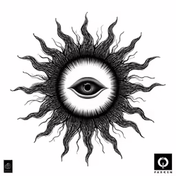 an evil eye drawing with the word gonzo in it