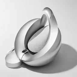 a silver object with a circular shape