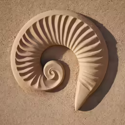 this is a sand carving of an ammondel