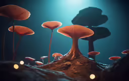 a lot of mushrooms growing out of the ground