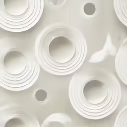 many white dishes in a group are arranged neatly