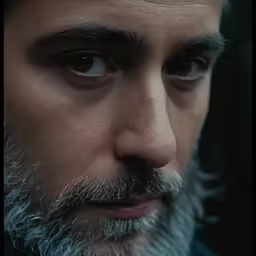 this is an older man looking into the camera