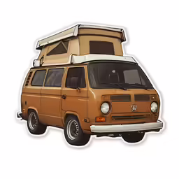 a van with a tent strapped to it