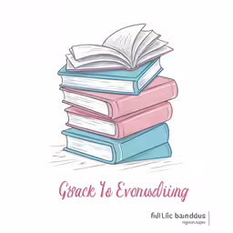 a stack of books with the text grace to enamoing above it