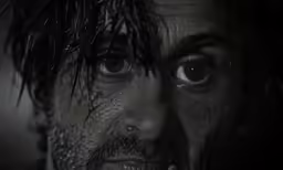 a man with water on his face and eyes