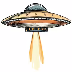 an alien boat floating in the air