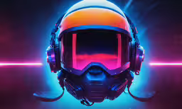 a helmet and goggles on display in a dark background,a sci - themed helmet is seen in this image