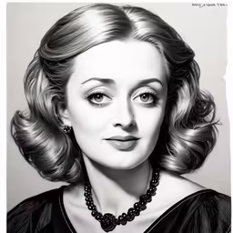 a black and white image of a woman with hair