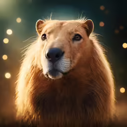 this is a photo of the close up of a golden bear