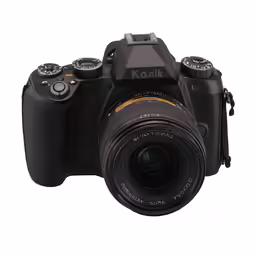 the digital camera has a lens attached to it