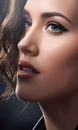 a beautiful woman with long lashes and makeup