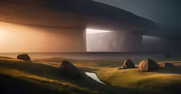 an abstract, artistic landscape shot with a dark backdrop