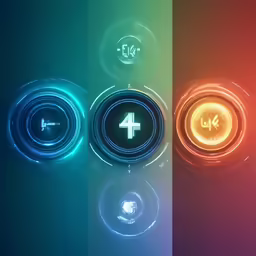 a group of speakers that are in the shape of circles