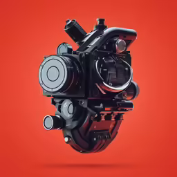 a heart made out of various engines