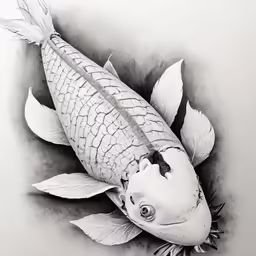 a fish with a face is in the water