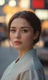 a woman is posing in the street
