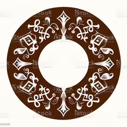 an ornamental ornamental pattern in brown on a white background,a circle pattern with flowers on brown background royalty,a circle decorated with intricate, decorative designs royalty photo,an ornate circular frame made out of squares and frames,ornamental decoration in the middle of the circle