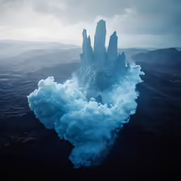 an image of clouds floating over some rocks