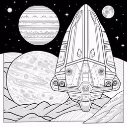 the space shuttle and planets are shown in black and white