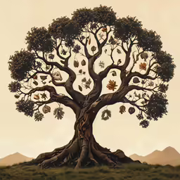 the large tree has many leaves on it