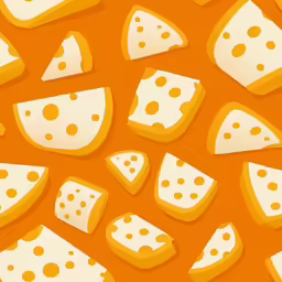 the sliced cheese pattern on an orange background