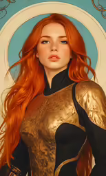 a very pretty young lady with long red hair