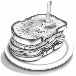 a plate that has a cake on it
