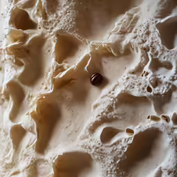 a brown beetle is seen on a white sand surface