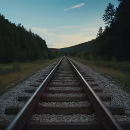 an empty railroad track with no cars on it