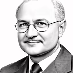a man in suit and tie is wearing glasses