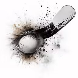 an advertisement designed for a hair dryer with a grungy ball
