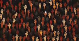 this pattern is made up of various color hands