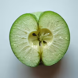there is only one sliced kiwi and the whole is in the background