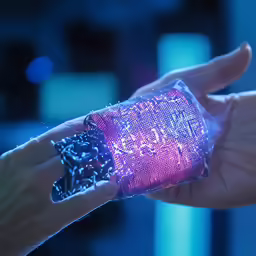 a close up view of a person holding something pink