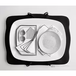 a dish with several pieces of food on it