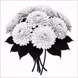 white and black flower bouquet sitting on top of each other