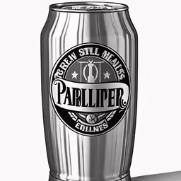 a stainless steel beer can with the label paralliper on it