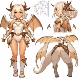 the costume for a female character, a demon in white