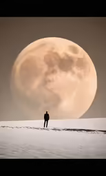 a couple of people standing on top of a snow covered field