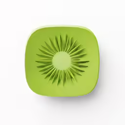 an kiwi cut in half on white background