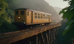 a train that is going over a bridge